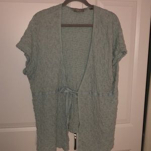 Soft By Avenue Plus Size‎ 26/28 Short Sleeve Green Open Top Cardigan